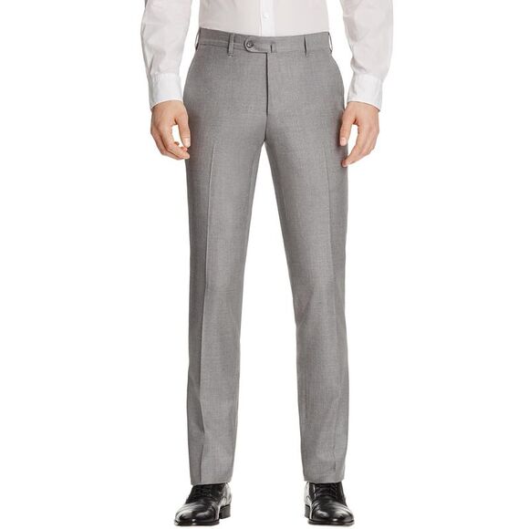 Valentini Mens Slim Fit Super 130's Wool Trousers 38 Grey Pants - NWT $295 - Picture 1 of 2